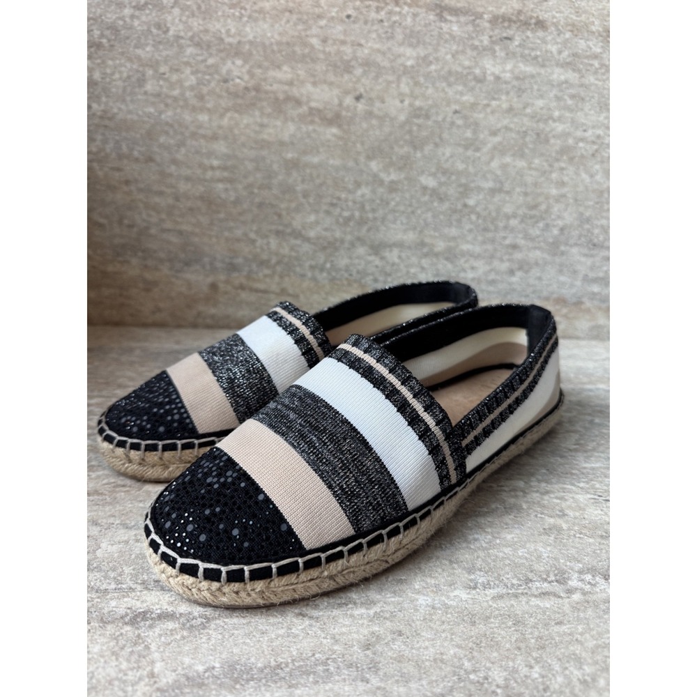 INC Women's Espadrilles Black Tan & White‎ Resort Vacation Chic Size 8.5
